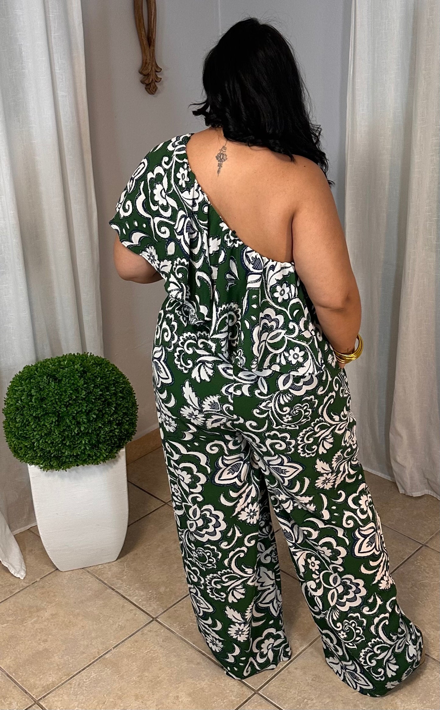 Kale One Shoulder Jumpsuit